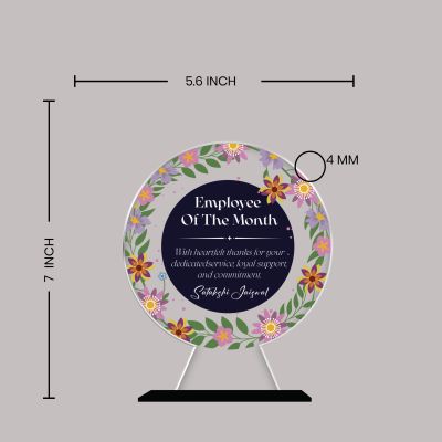 Personalized Employee of the Month Award Custom Acrylic Trophy for Staff Appreciation & Corporate Recognition Thankyou Gift For Employee
